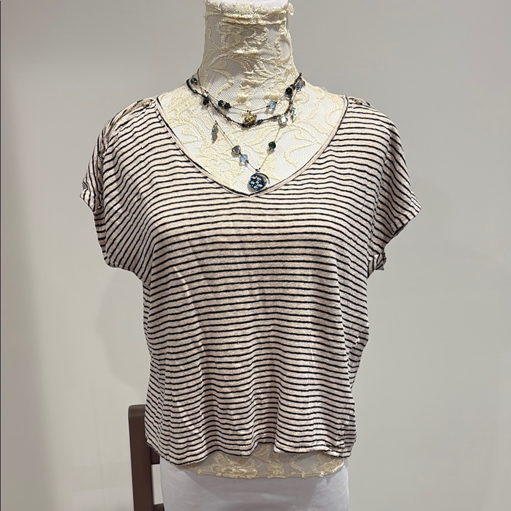 Lucky Brand | XS | Striped V-Neck Women's Top